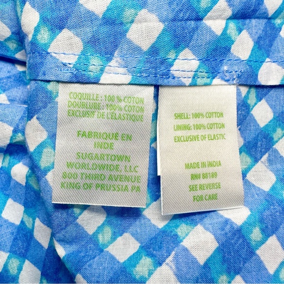 Lilly Pulitzer Mitzi Cotton Cami Boca Blue Double Checking - Picture 4 of 11